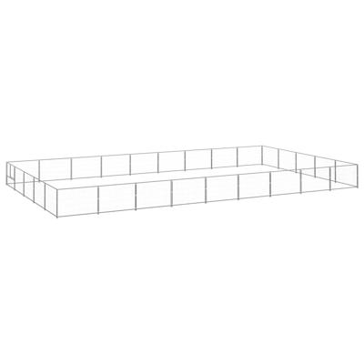 Hondenkennel 45 m² staal zilverkleurig