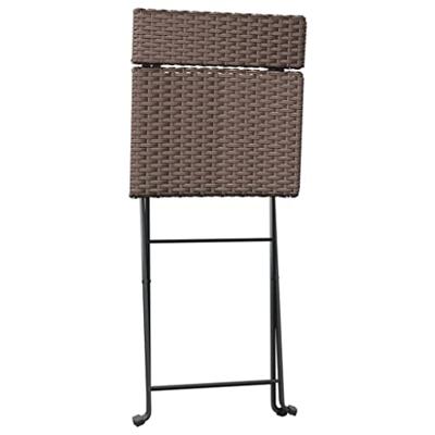 Bistrostoelen 2 st inklapbaar poly rattan en staal bruin