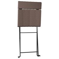 Bistrostoelen 2 st inklapbaar poly rattan en staal bruin - thumbnail