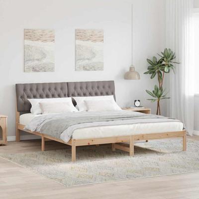 Bedframe met Gevoerd Hoofdgedeelte Bruin 180 x 200 cm