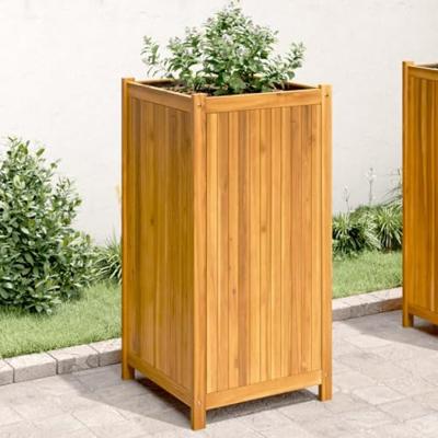 VidaXL Plantenbak met voering 50x50x100 cm massief acaciahout VidaXL Plantenbak met voering 50x50x100 cm massief acaciahout