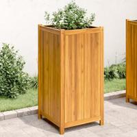 VidaXL Plantenbak met voering 50x50x100 cm massief acaciahout - thumbnail