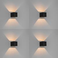 QAZQA Set van 4 moderne wandlampen zwart - Transfer - thumbnail