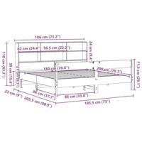 Bed met boekenkast zonder matras grenenhout wasbruin 180x200 cm - thumbnail