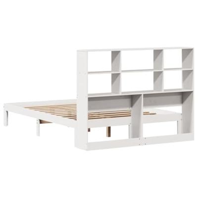 Bed met boekenkast zonder matras grenenhout wit 120x190 cm - thumbnail