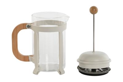 Cafetière Home ESPRIT Wit Natuurlijk Roestvrij staal 800 ml 15 x 10 x 22 cm