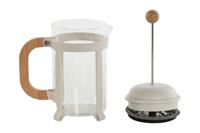 Koffiepot met Zuiger Home ESPRIT Wit Natuurlijk Roestvrij staal 800 ml 15 x 10 x 22 cm - thumbnail
