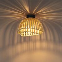 QAZQA Oosterse plafondlamp zwart met naturel bamboe 30 cm - Pua - thumbnail