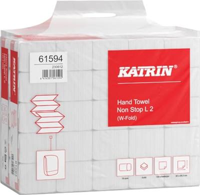 Katrin papieren handdoek W-vouw 61594, pak van 25 x 120 vel