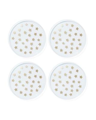 HEMA Bordjes herbruikbaar plastic sterren - 4 stuks (transparant)