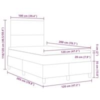 Boxspringbed Lichtgrijs en wit. 120 x 200 cm Katoen Stof - thumbnail