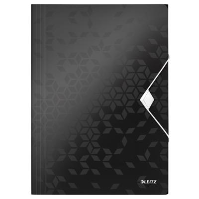 Elastomap Leitz WOW A4 3 kleppen PP zwart | 10 stuks Elastomap Leitz WOW A4 3 kleppen PP zwart | 10 stuks