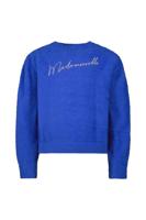 Like Flo Meisjes trui gebreid lurex & embroidery - Dunya - Kobalt blauw - thumbnail