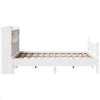 Bedframe zonder matras massief grenenhout wit 140x190 cm - thumbnail