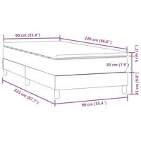 Boxspring met matras fluweel lichtgrijs 90x220 cm - thumbnail