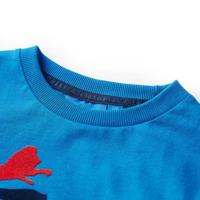 Kindershirt met lange mouwen wilde dierenprint 116 kobaltblauw - thumbnail