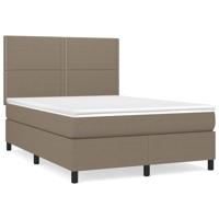 Boxspring met matras stof taupe 140x190 cm - thumbnail