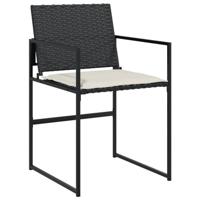 13-delige Tuinset met kussens poly rattan zwart - thumbnail