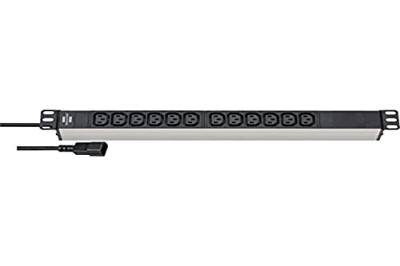 Brennenstuhl 1390007112 Stekkerdoos 19 inch 12-voudig Zilver, Zwart Apparaatstekker C13/C14 1 stuk(s)