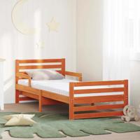Bedframe met matras met hoofdeinde Wasbruin 80 x 200 cm - thumbnail