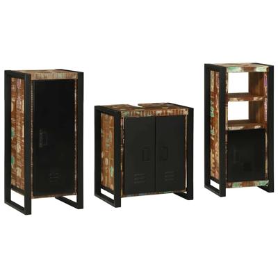 Badkamermeubelset met plank 3 pcs Multikleur 40 x 35 x 90 cm