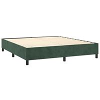 Boxspring met matras fluweel donkergroen 160x200 cm - thumbnail