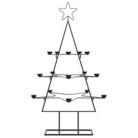 Kerstdecoratie kerstboom 105 cm metaal zwart - thumbnail