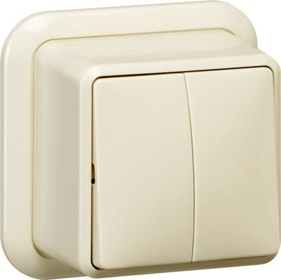 Gira serieschakelaar opbouw creme