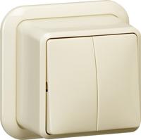 Gira serieschakelaar opbouw creme - thumbnail