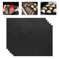 5 PCS 0.2mm Thick Barbecue Grill Mat Non-Stick BBQ Grill Mats Afmeting:40*33CM(zwart) - thumbnail
