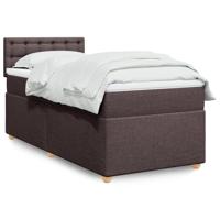 Boxspring met matras stof donkerbruin 100x200 cm - thumbnail