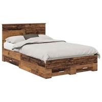 Bedframe met lade met hoofdeinde met opslag Bewerkt hout - thumbnail