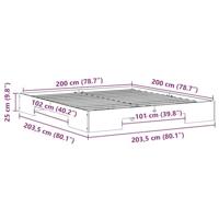 Bedframe met opslag Bruin 200 x 200 cm Massief grenenhout - thumbnail