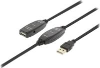 Actieve USB 2.0-Verlengkabel | A Male - A Female | 25 m | Zwart - thumbnail