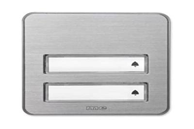 m-e modern-electronics KTA-2 A/S Belplaat Met naambord 2-voudig Zilver 12 V/1 A