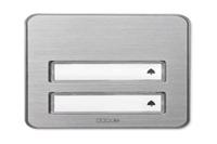 m-e modern-electronics KTA-2 A/S Belplaat Met naambord 2-voudig Zilver 12 V/1 A - thumbnail