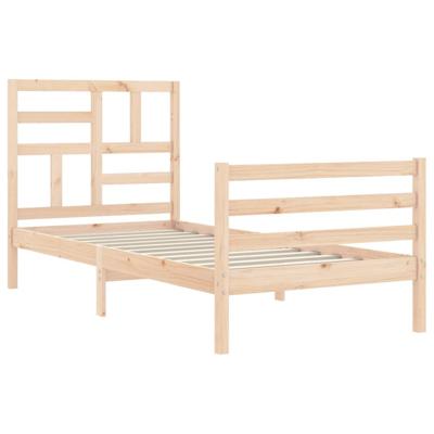 Bedframe met hoofdbord massief hout
