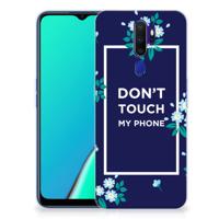 OPPO A5 2020 Silicone-hoesje Flowers Blue DTMP - thumbnail