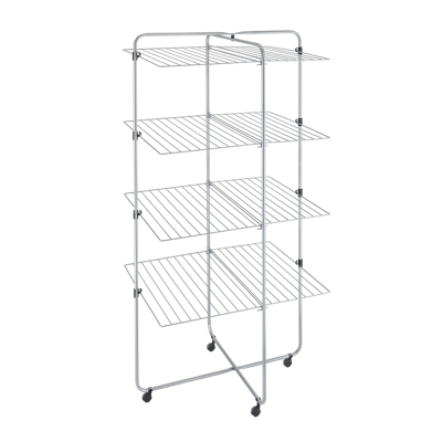 Metaltex Asymmetric Droogtoren 53 m Drooglijn 4 Etages 64x82x169 cm Zilver