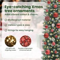 VidaXL Kunstmatige slanke kerstboom met 150 led groen en wit 120 cm - thumbnail