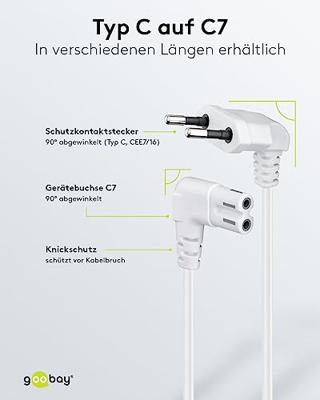 goobay Eurostekker > C7 90° kabel