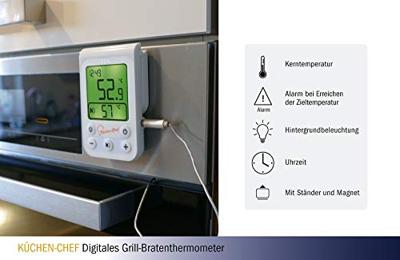 TFA Dostmann 14.1510.02 Barbecuethermometer Bewaking van kerntemperatuur, Kabelsensor Braden, Grillen, Langzaam garen