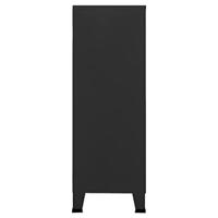 Opbergkast industrieel 75x40x120 cm metaal zwart - thumbnail