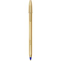 Bic balpen Cristal Medium, gouden lichaam, blauwe inkt, doos van 20 stuks - thumbnail