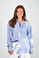 Sea Me Happy blouse Harvey Striped Destressed blue - thumbnail