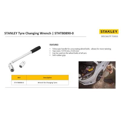 STANLEY - Moersleutel voor het verwijderen van banden - STHT80890-0 - Telescopisch handvat met meer koppel