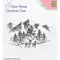 Nellie's Choice • christmas time clear stempels winter landscape with deer - thumbnail