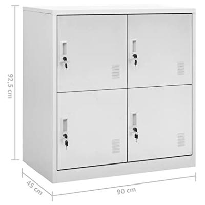 Lockerkasten 2 st 90x45x92,5 cm staal lichtgrijs