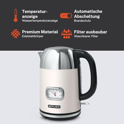 Muse MS-020SC - Elektrische waterkoker, 1,7 L, creme Muse MS-020SC - Elektrische waterkoker, 1,7 L, creme