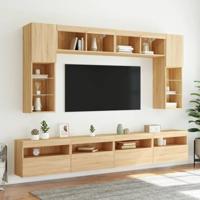 Tv-wandmeubel met LED-verlichting 60x30x40 cm sonoma eikenkleur - thumbnail